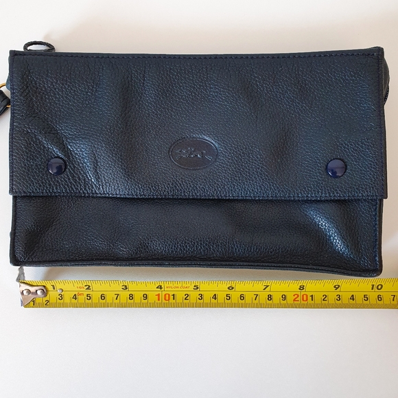 Longchamp Vintage All Leather Clutch in Navy Blue - Picture 8 of 8